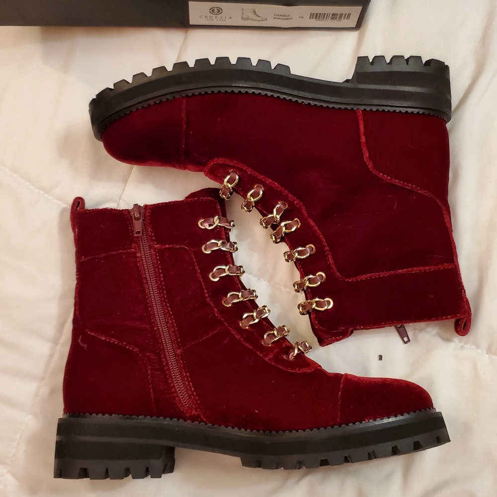 Anthropologie Cecelia New York Chance Hiker Boots - burgandy - Picture 4 of 9